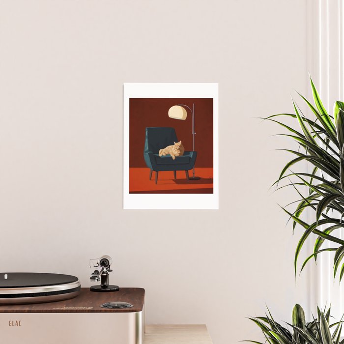 Cats on Chairs Deluxe Collection - Red Poster Gallery Image 2