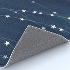 Garlands of stars, watercolor teal ocean Rug Gallery Image 4