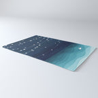 Garlands of stars, watercolor teal ocean Rug Gallery Image 3