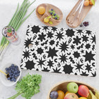 Black and white fun star doodle pattern Cutting Board Gallery Image 2