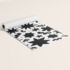 Black and white fun star doodle pattern Yoga Mat Gallery Image 2