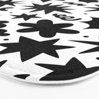 Black and white fun star doodle pattern Bath Mat Gallery Image 3
