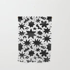 Black and white fun star doodle pattern Wall Hanging Gallery Image 1
