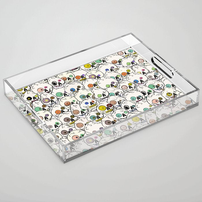 Cute Tiny Skulls Acrylic Tray Gallery Image 1