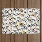 Cute Tiny Skulls Outdoor Rug Gallery Image 1