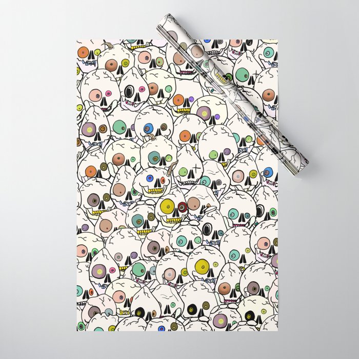 Cute Tiny Skulls Wrapping Paper Gallery Image 1