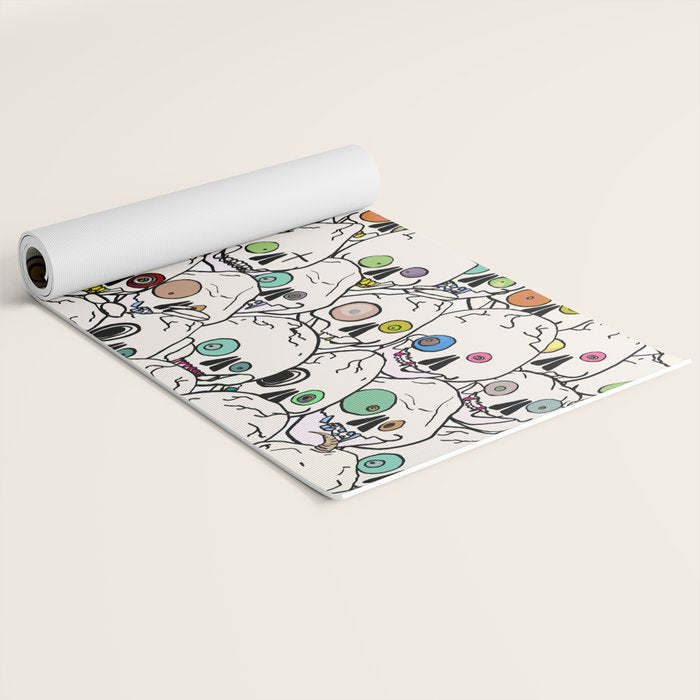 Cute Tiny Skulls Yoga Mat Gallery Image 2