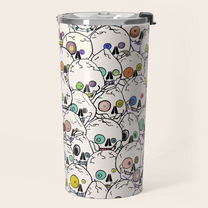 Cute Tiny Skulls Travel Mug Gallery Image 2