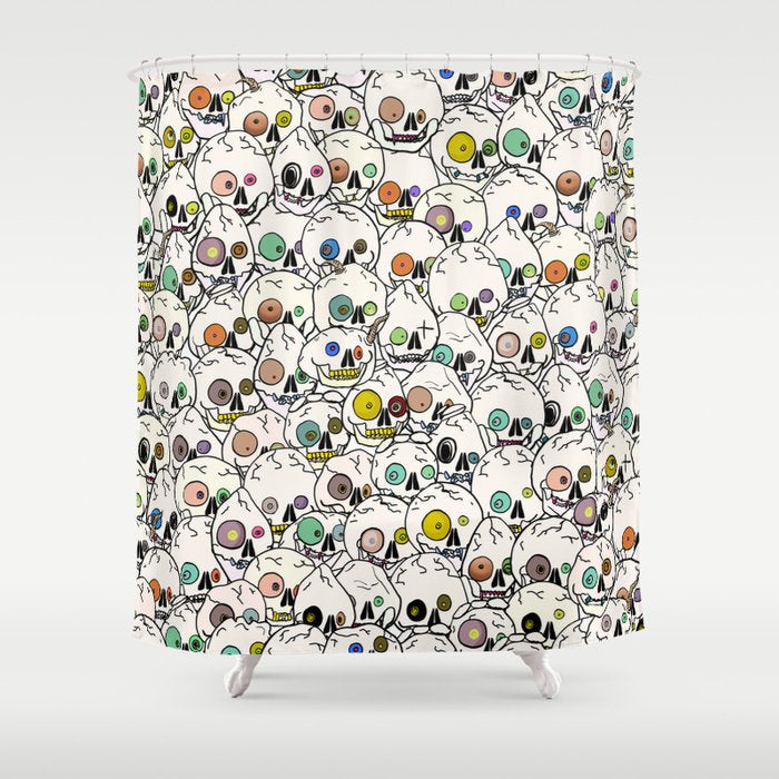 Cute Tiny Skulls Shower Curtain Gallery Image 1