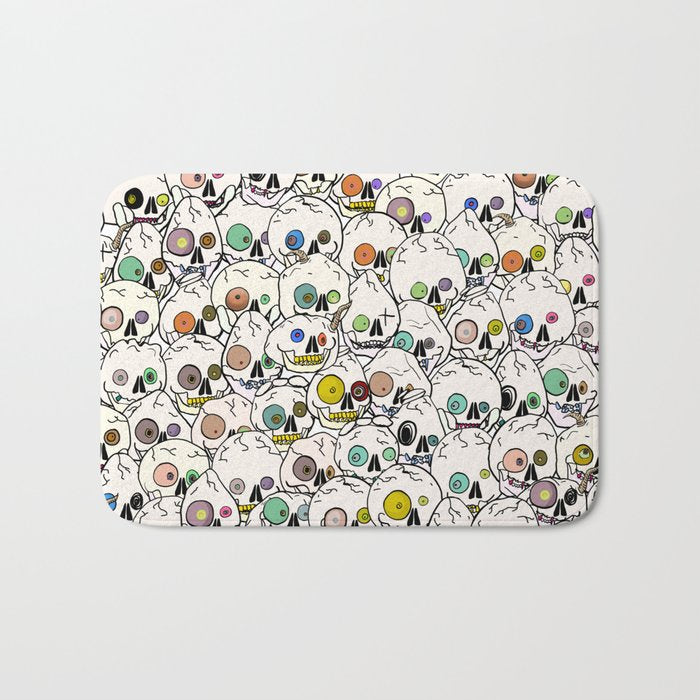 Cute Tiny Skulls Bath Mat