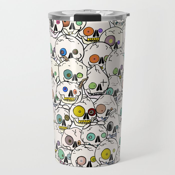Cute Tiny Skulls Travel Mug Gallery Image 1