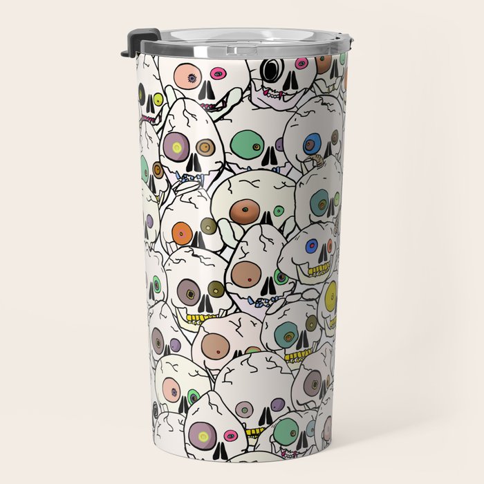Cute Tiny Skulls Travel Mug Gallery Image 3