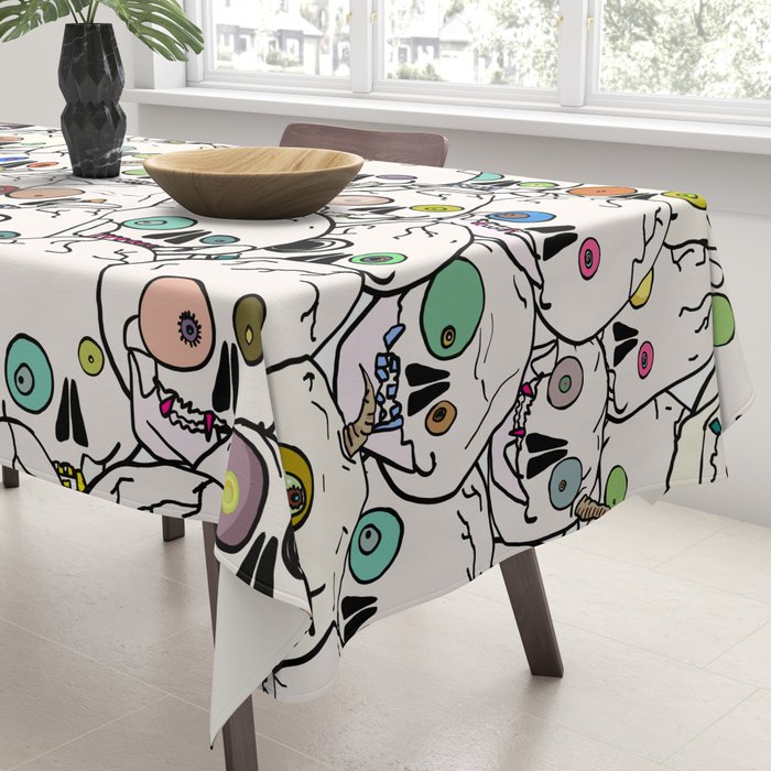 Cute Tiny Skulls Tablecloth Gallery Image 3