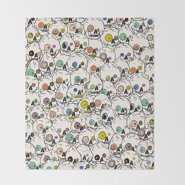 Cute Tiny Skulls Throw Blanket Gallery Image 2