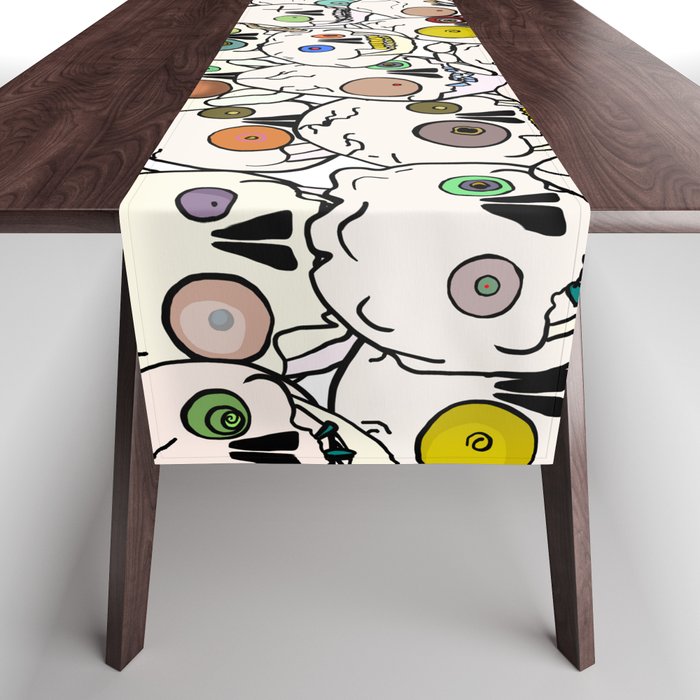 Cute Tiny Skulls Table Runner Gallery Image 1