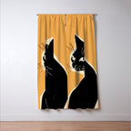 Minimalist Black Cat 3 Window Curtain Gallery Image 3