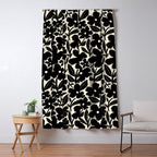 Black and White Retro Groovy Flowers  Window Curtain Gallery Image 5