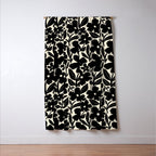 Black and White Retro Groovy Flowers  Window Curtain Gallery Image 3
