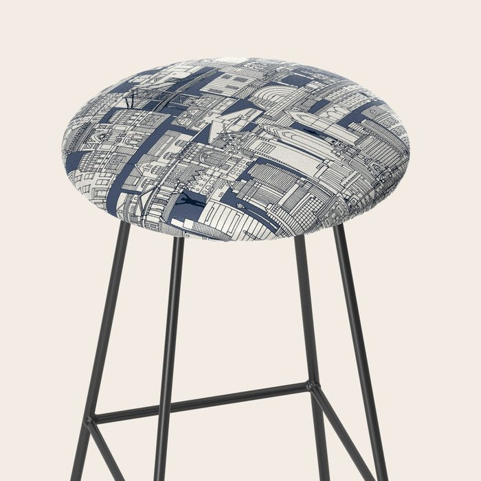 Philadelphia toile blue indigo Stool Gallery Image 2