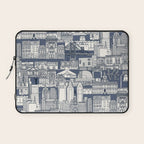 Philadelphia toile blue indigo Laptop Sleeve Gallery Image 1