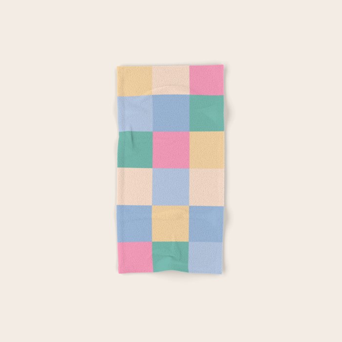 Bold Pastel Checks Pattern - Large XXXII Bath Towel Gallery Image 1