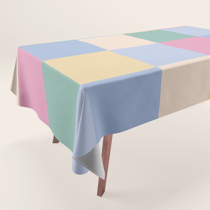 Bold Pastel Checks Pattern - Large XXXII Tablecloth Gallery Image 1