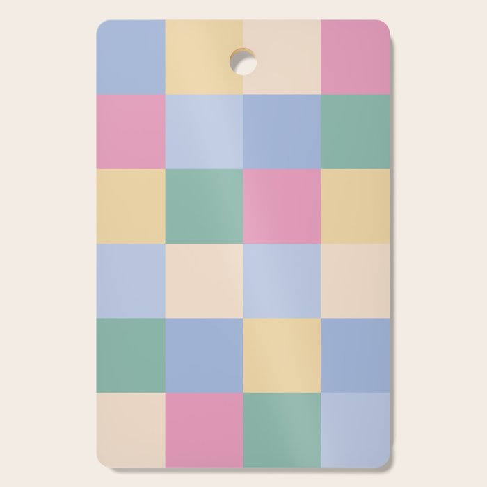 Bold Pastel Checks Pattern - Large XXXII Cutting Board Gallery Image 1