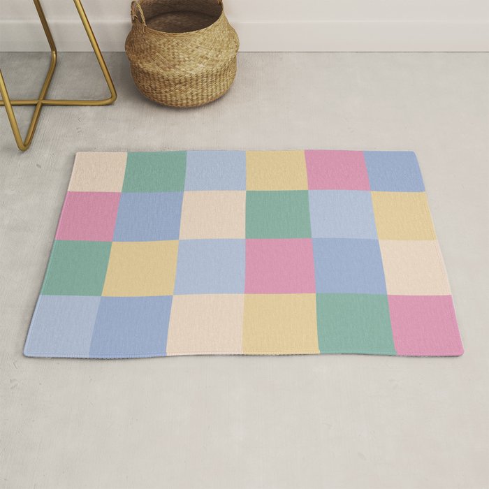 Bold Pastel Checks Pattern - Large XXXII Rug Gallery Image 1