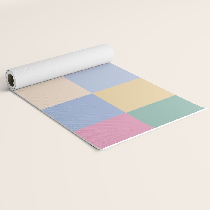Bold Pastel Checks Pattern - Large XXXII Yoga Mat Gallery Image 2