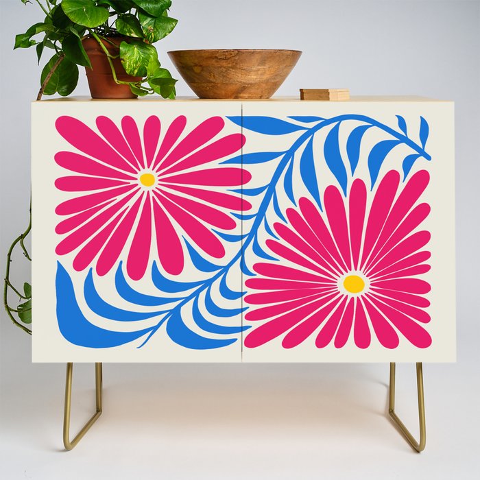 Viva Magenta Daisies Credenza Gallery Image 1