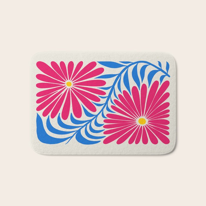 Viva Magenta Daisies Bath Mat Gallery Image 1