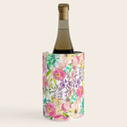 Hand painted pink lavender lilac teal watercolor elegant floral Wine Chiller Gallery Image 3