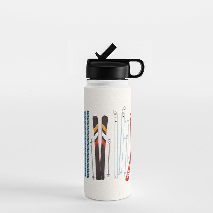 Retro Ski Illustration Water Bottle Gallery Image 1