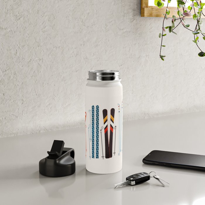 Retro Ski Illustration Water Bottle Gallery Image 5