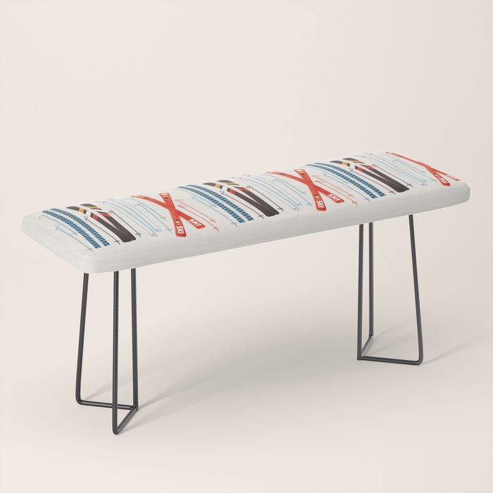 Retro Ski Illustration Bench Gallery Image 1