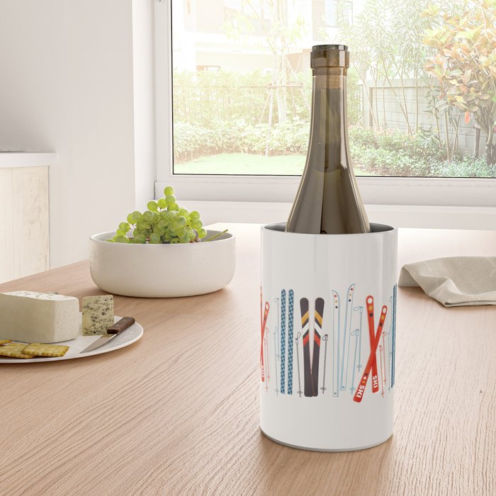 Retro Ski Illustration Wine Chiller Gallery Image 4