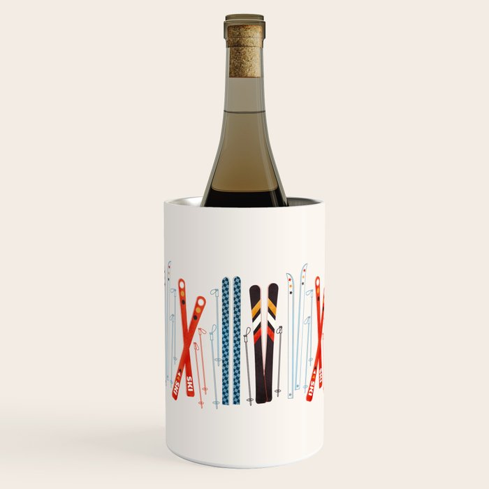 Retro Ski Illustration Wine Chiller Gallery Image 3