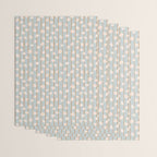Peach flowers on green and orange vertical stripes background pattern Wrapping Paper Gallery Image 3