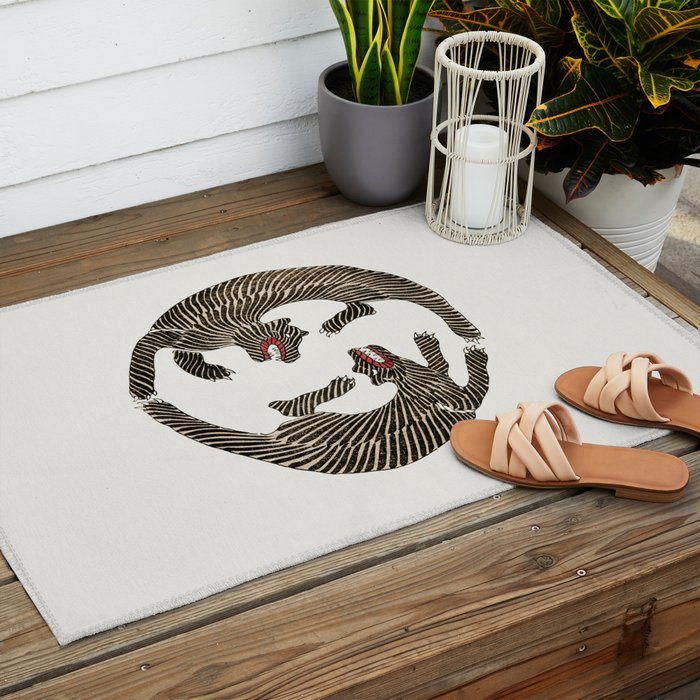 Japanese Tiger Outdoor Rug Gallery Image 2