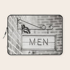 Men Bathroom Sign, Men's Restroom Laptop Sleeve Gallery Image 1