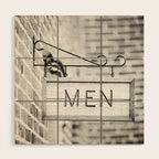 Men Bathroom Sign, Men's Restroom Wood Wall Art Gallery Image 1