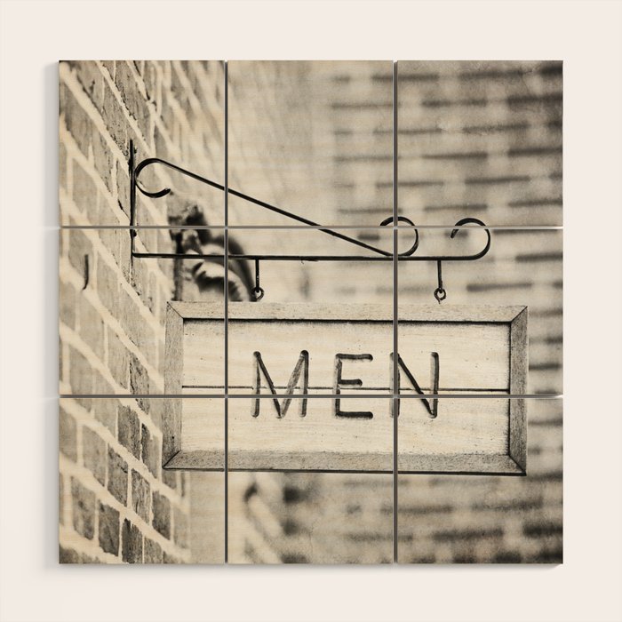 Men Bathroom Sign, Men's Restroom Wood Wall Art Gallery Image 1