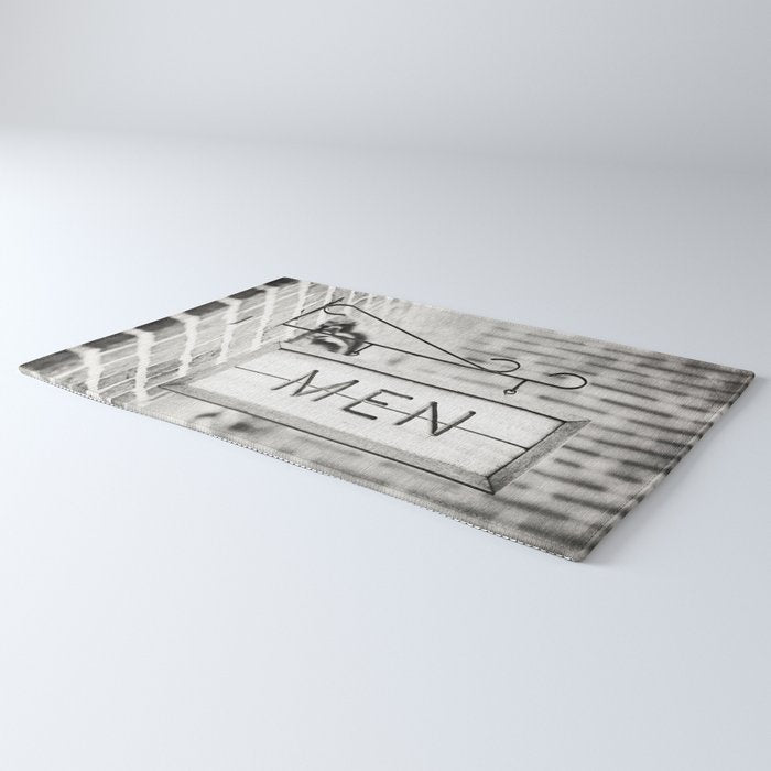 Men Bathroom Sign, Men's Restroom Rug Gallery Image 3