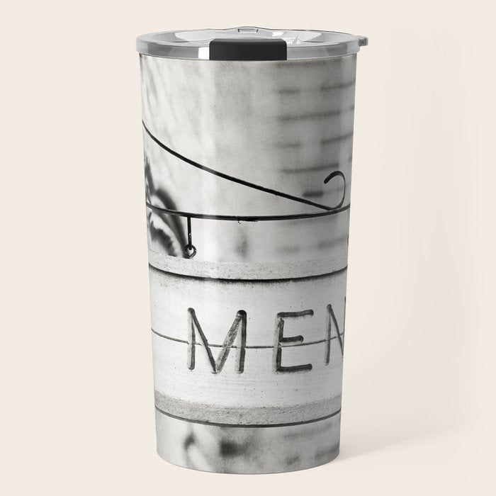 Men Bathroom Sign, Men's Restroom Travel Mug Gallery Image 1