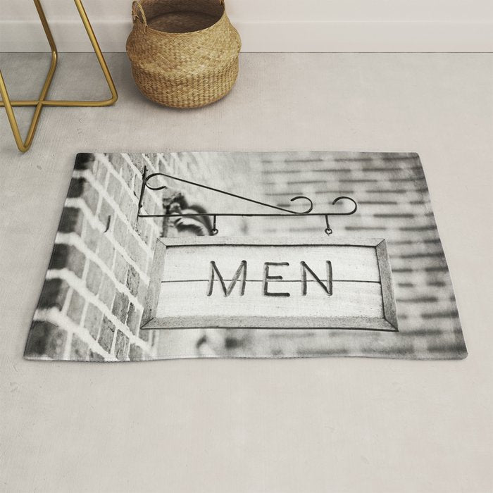 Men Bathroom Sign, Men's Restroom Rug Gallery Image 1