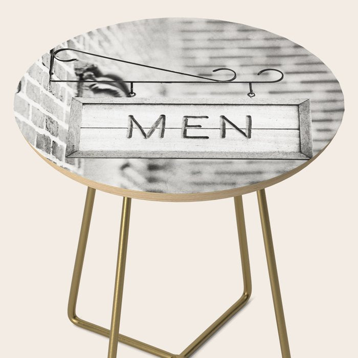 Men Bathroom Sign, Men's Restroom Side Table Gallery Image 2