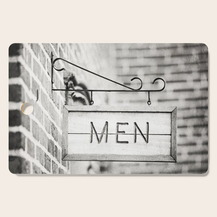 Men Bathroom Sign, Men's Restroom Cutting Board Gallery Image 1