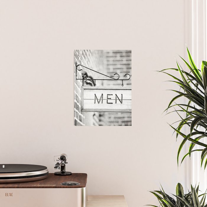 Men Bathroom Sign, Men's Restroom Poster Gallery Image 2