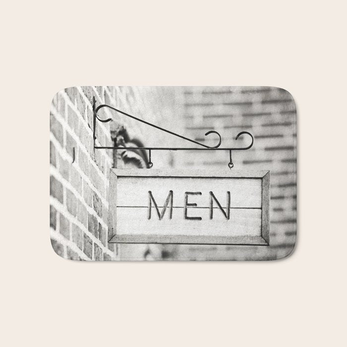 Men Bathroom Sign, Men's Restroom Bath Mat Gallery Image 1