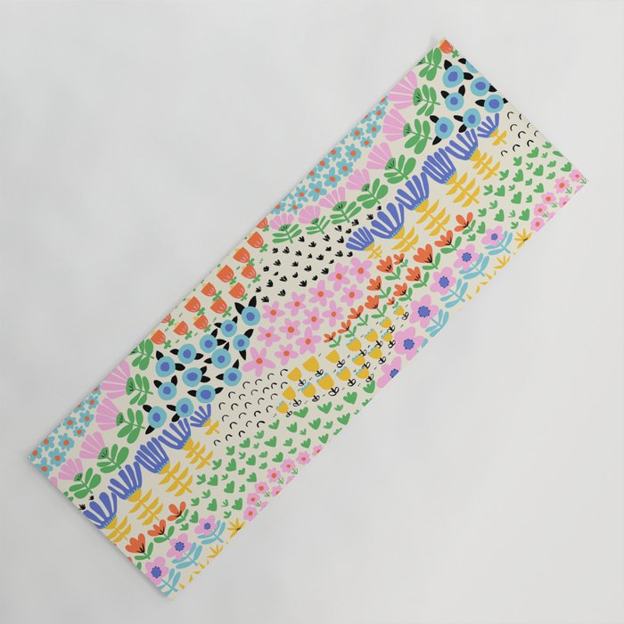 Flower Field Collage Yoga Mat Gallery Image 1